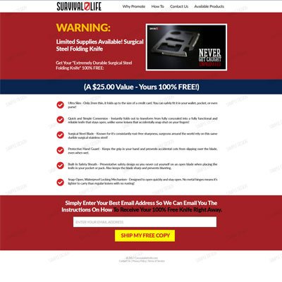 survivallife-landing-page-design